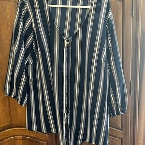 Striped Black and White Women's Top